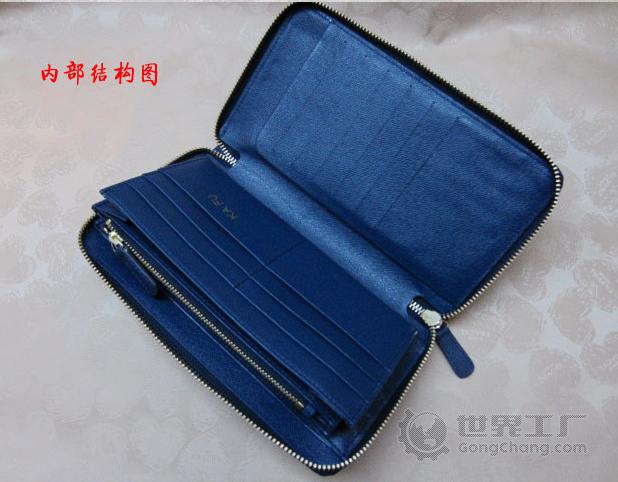 工厂加工定制生产真皮男女长款拉链钱包